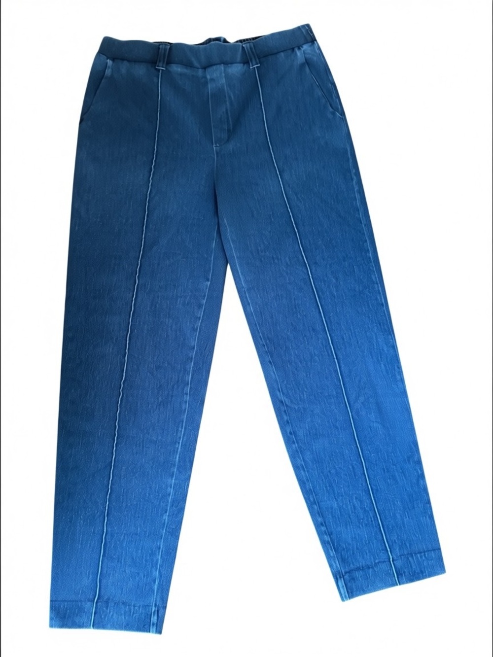 NWOT Lands’‎ End Medium Blue Wash Sport Knit Tapered Leg Jeans